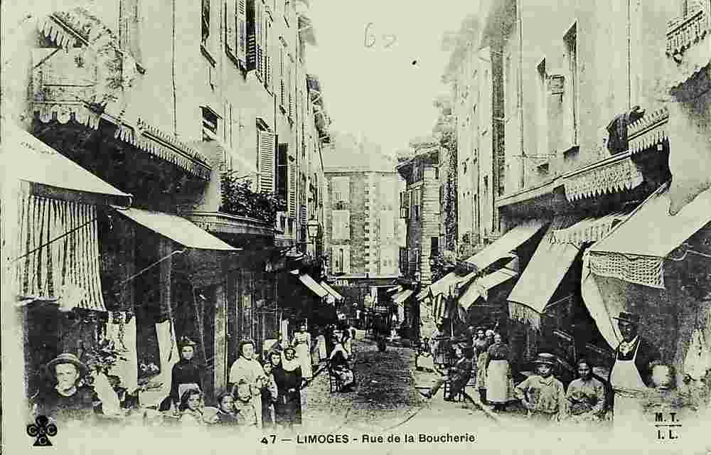 Limoges. La Rue de la Boucherie, 1908