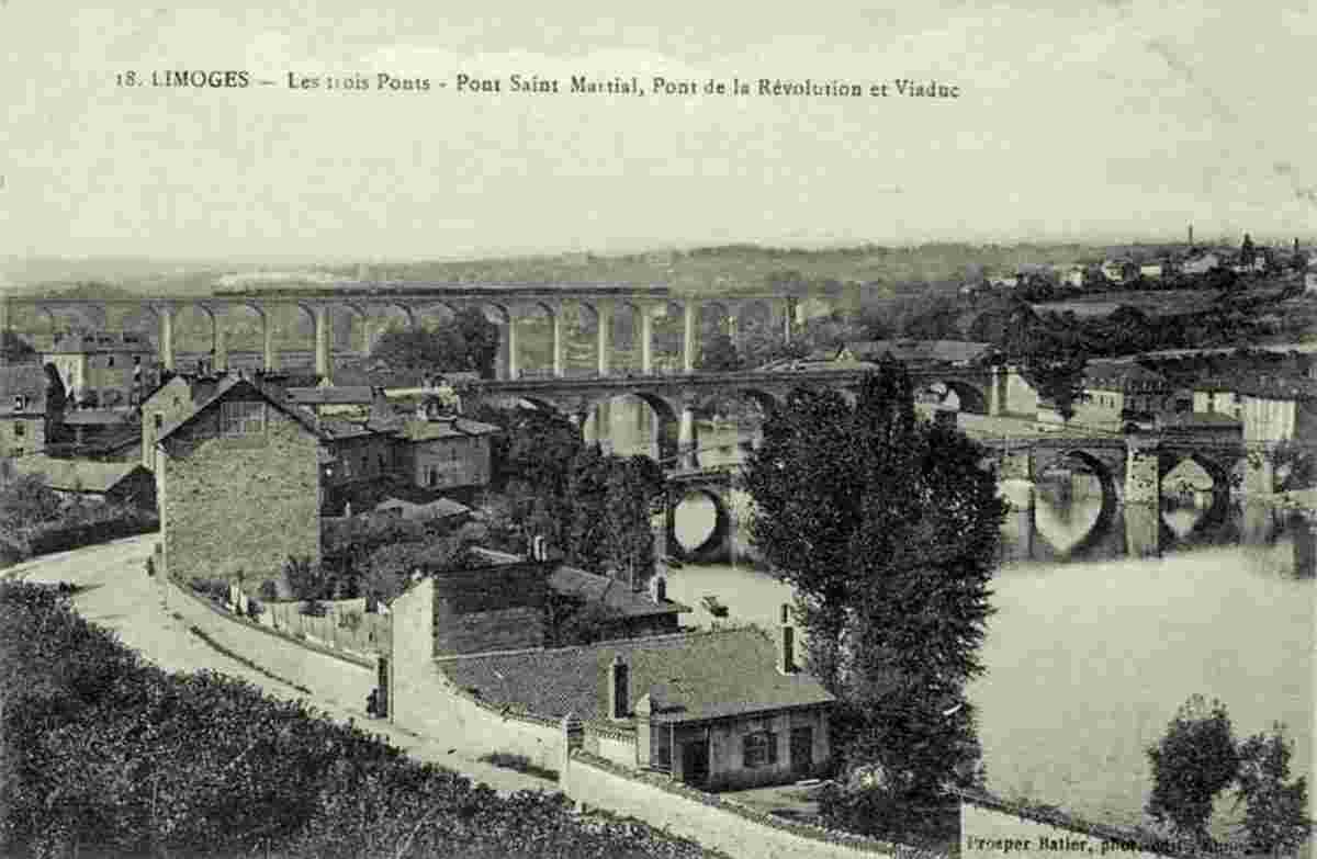 Limoges. Les trois Ponts - de la Révolution, Saint Martial et Viaduc