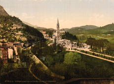 Lourdes. Notre Dame de Lourdes, prise du Château, 1890