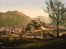 Lourdes. The city and the castle, 1890