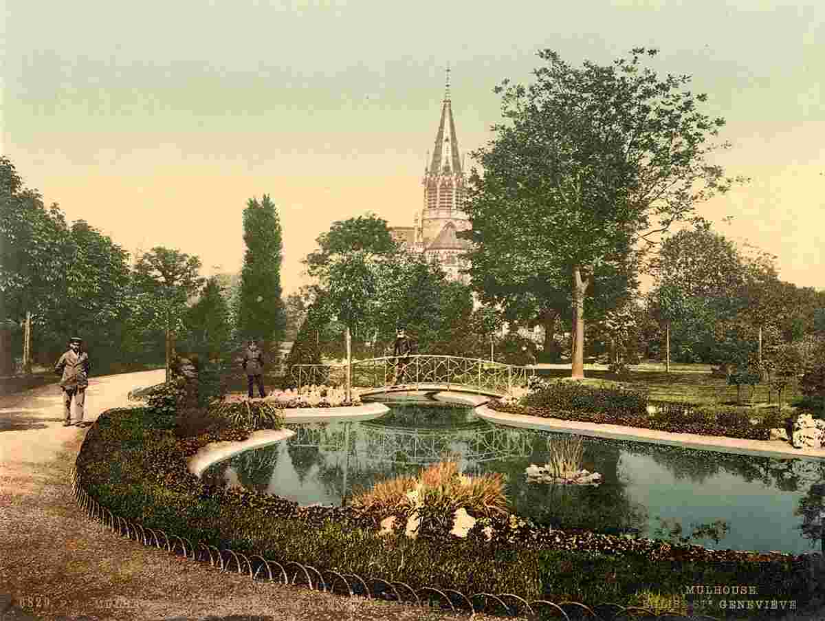 Mulhouse. L'Église St Genevieve, vers 1890