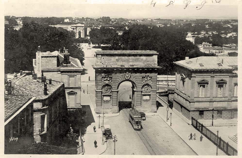 Montpellier. L'Arc de Triomphe et le Peyrou