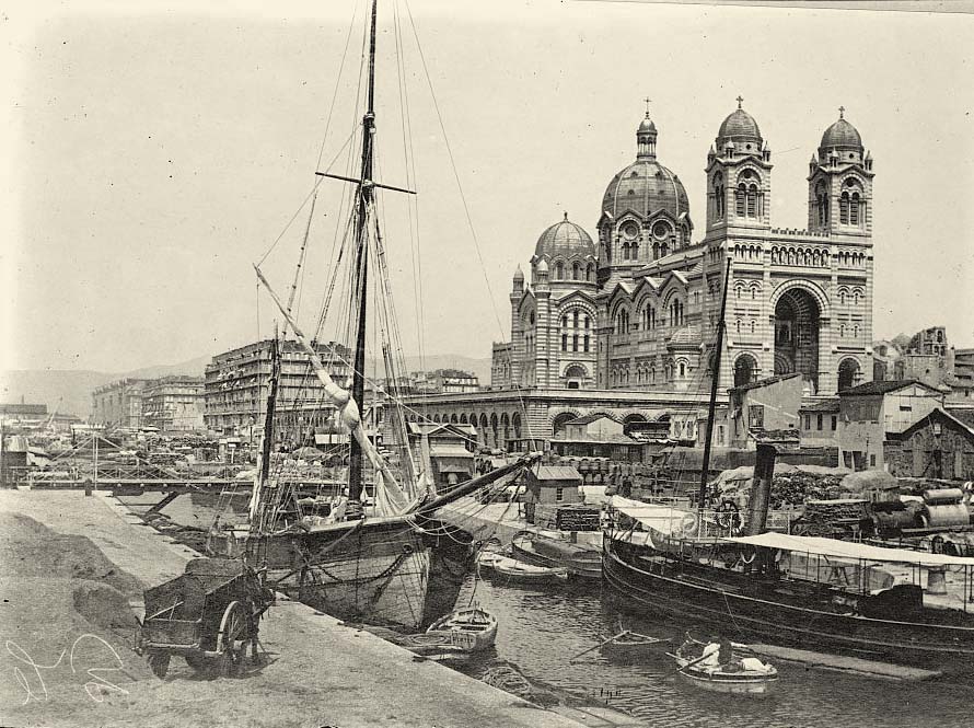 Marseille. Joliette Quay et Cathédrale, vers 1910