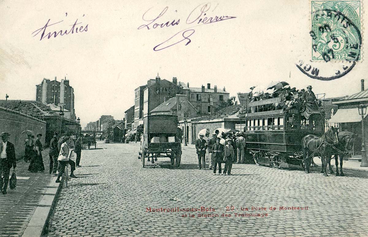 Nancy. La porte de Montreuil et la station de tramways, 1907