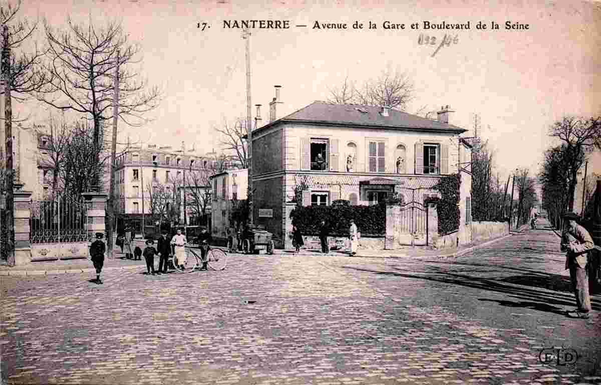 Nanterre. Avenue de la Gare et Boulevard de la Seine