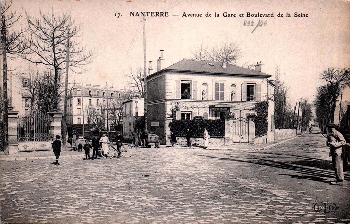 Nanterre. Avenue de la Gare et Boulevard de la Seine