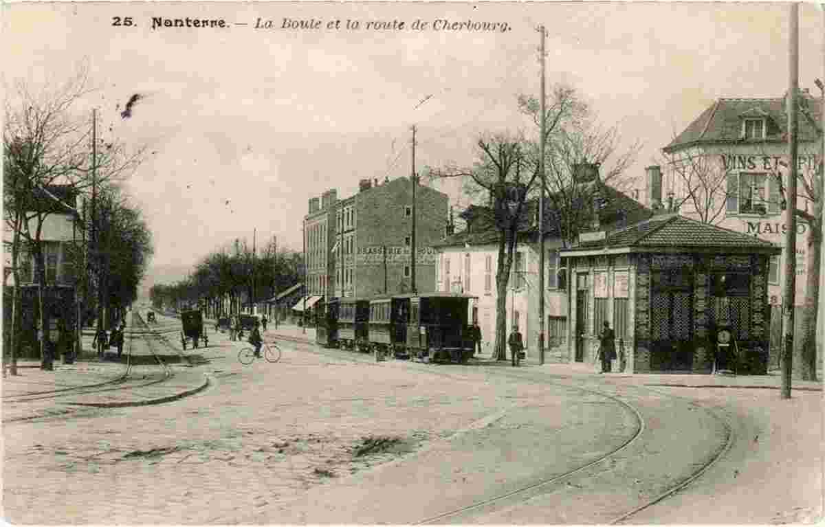 Nanterre. Route de Cherbourg et la Boule, tramway