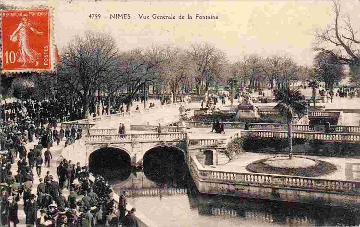 Nîmes. Le Jardin de la Fontaine, 1914