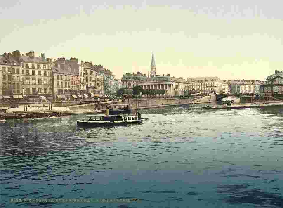 Nantes. Vue prise de l'île de la Gloriette, vers 1890