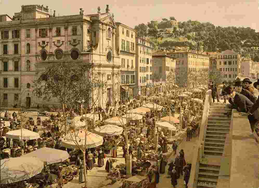 Nice. Le marché, vers 1890