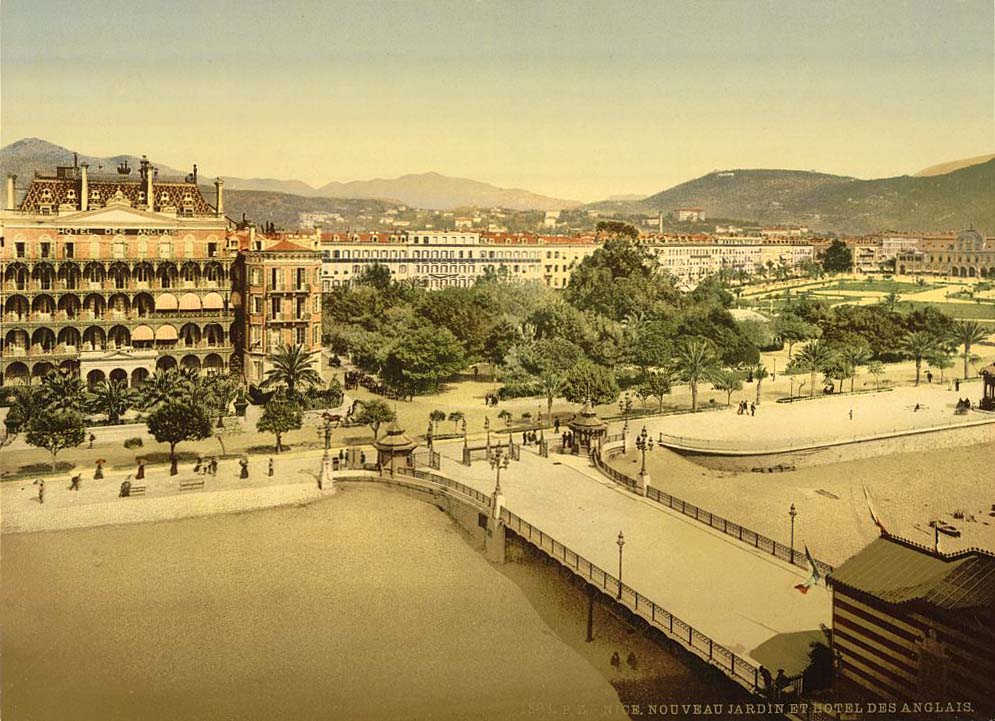 Nice. Nouveau Jardin et Hôtel des Anglais, vers 1890