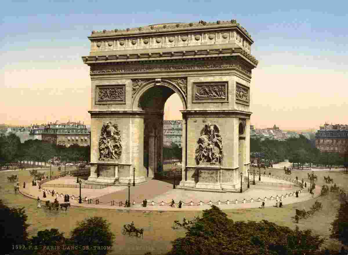 Paris. Arc de Triomphe, de l'Etoile, circa 1890