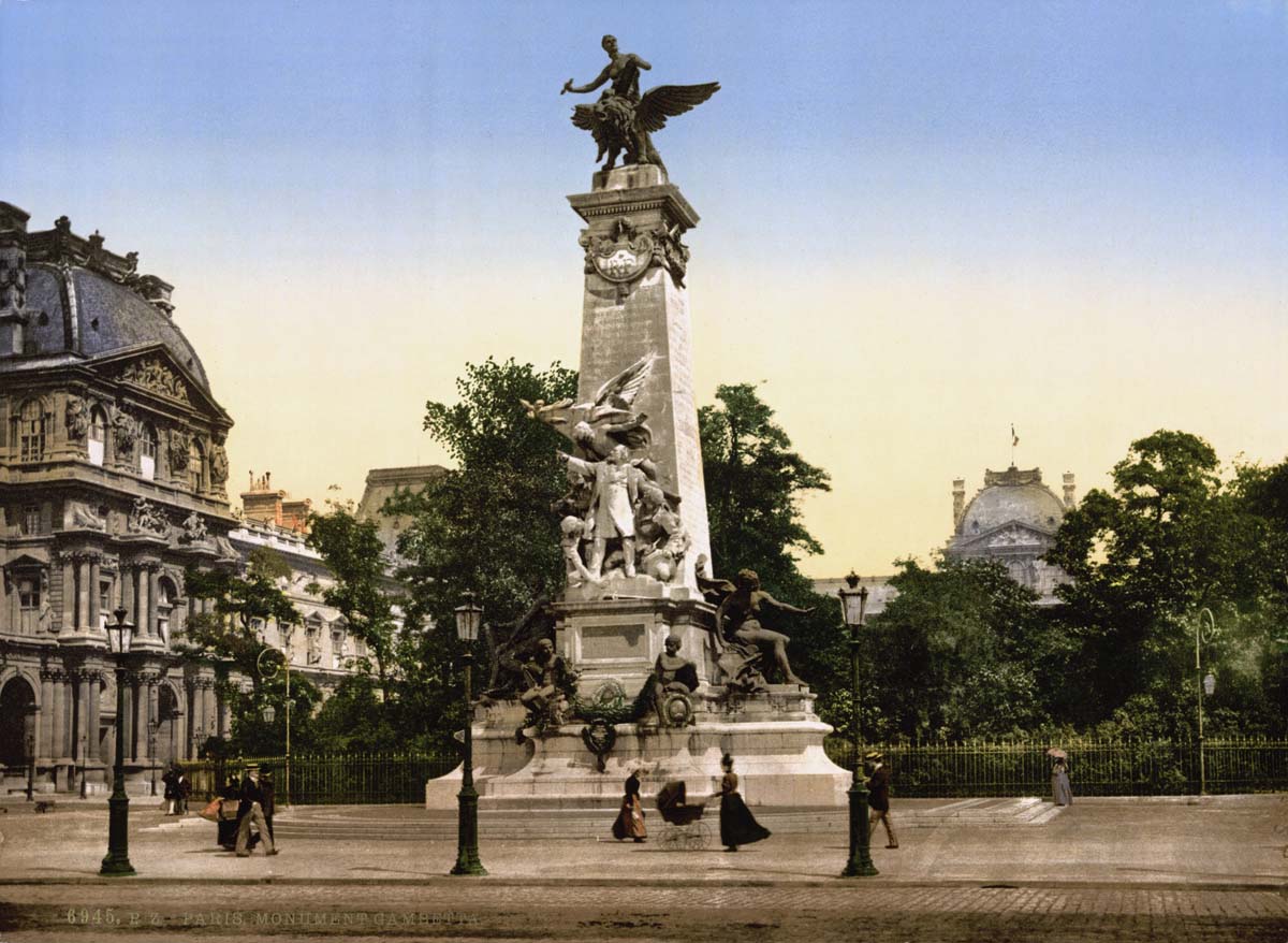 Paris. Gambetta's monument, circa 1890