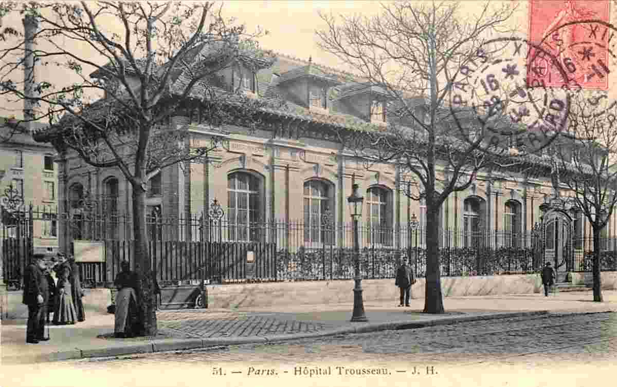 Paris. Hôpital Trousseau à rue Michel Bizot, 1904