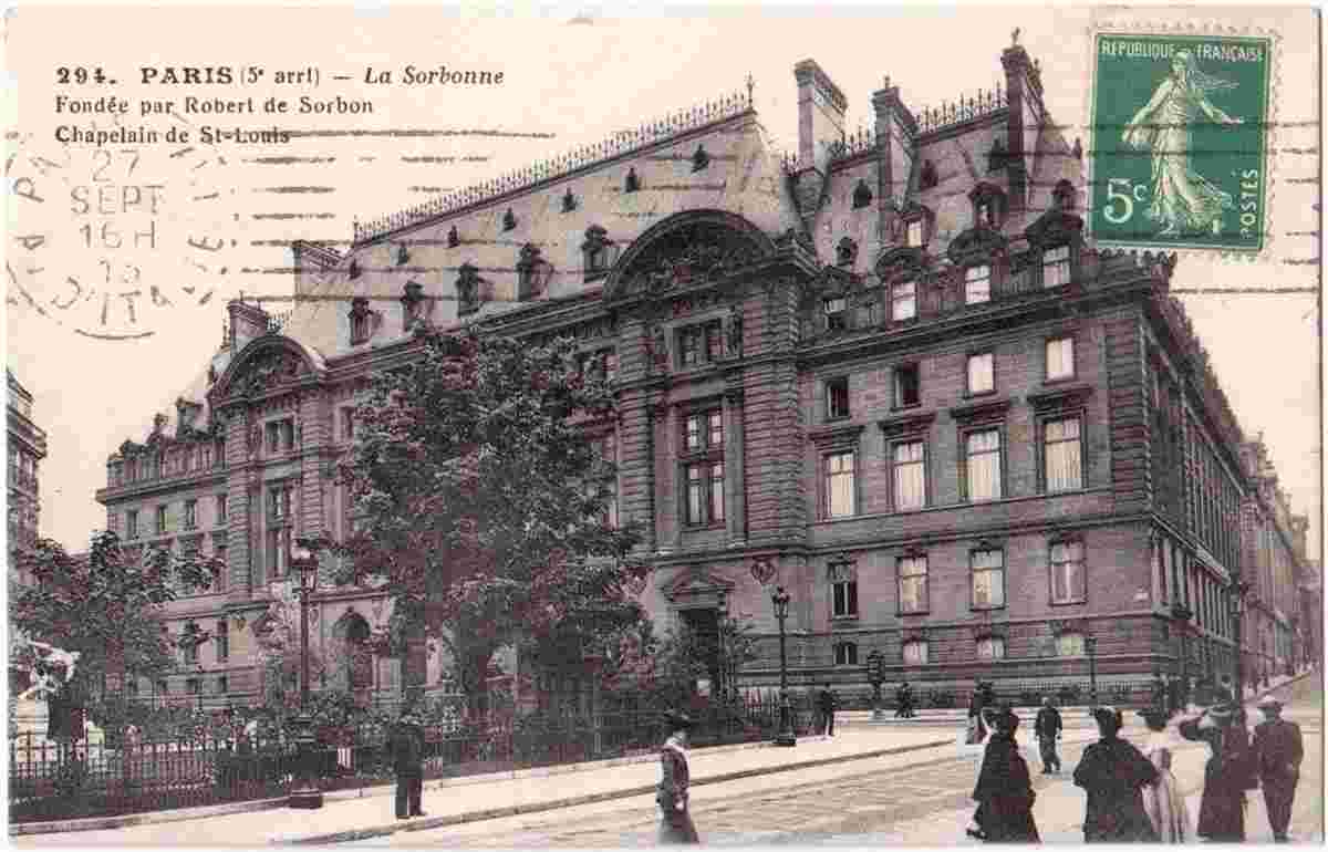 Paris. La Sorbonne, fondée par Robert de Sorbon, 1916