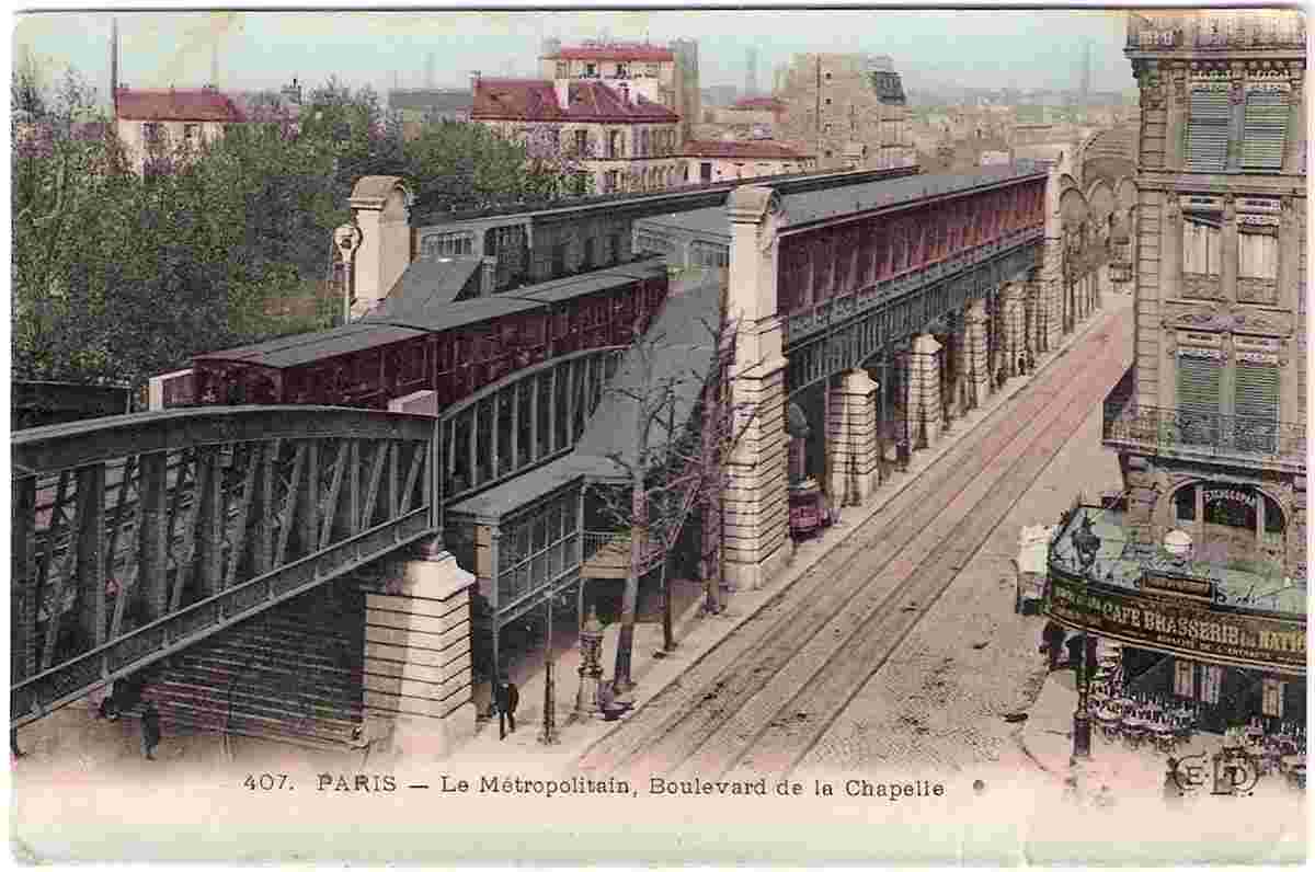 Paris. Le Métropolitain, Boulevard de la Chapelle
