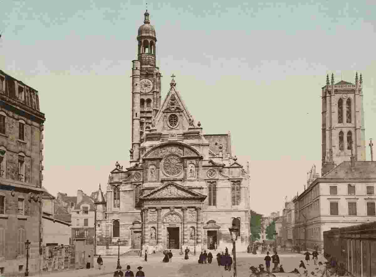 Paris. L'Église Saint-Étienne-du-Mont, vers 1890