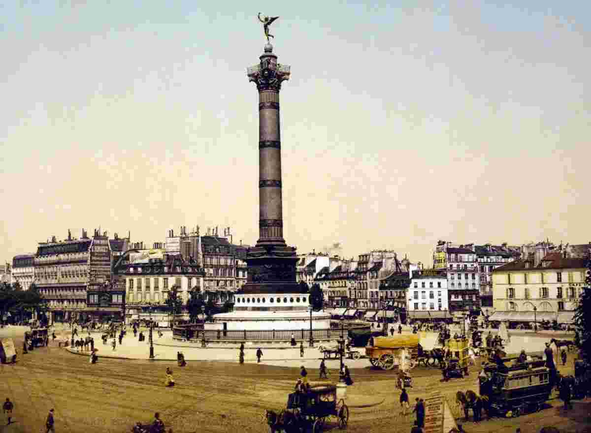 Paris. Place de la Bastille, circa 1890