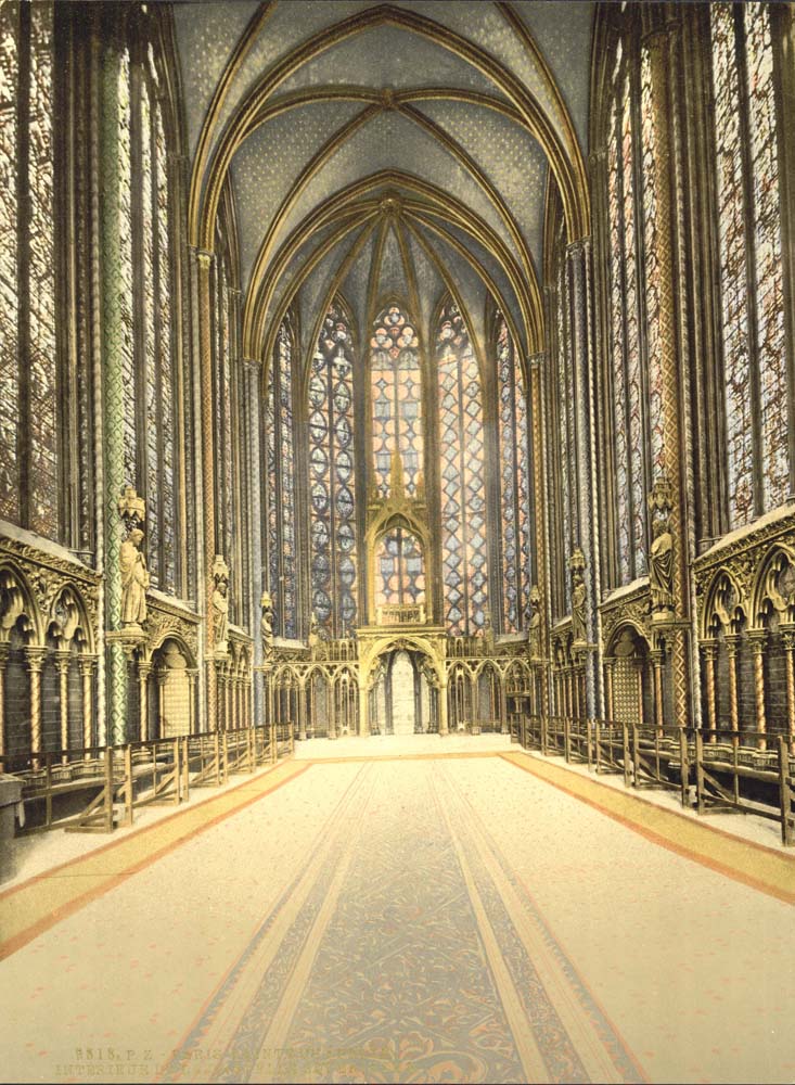 Paris. The Holy Chapel (i.e., Sainte-Chapelle), interior, circa 1890