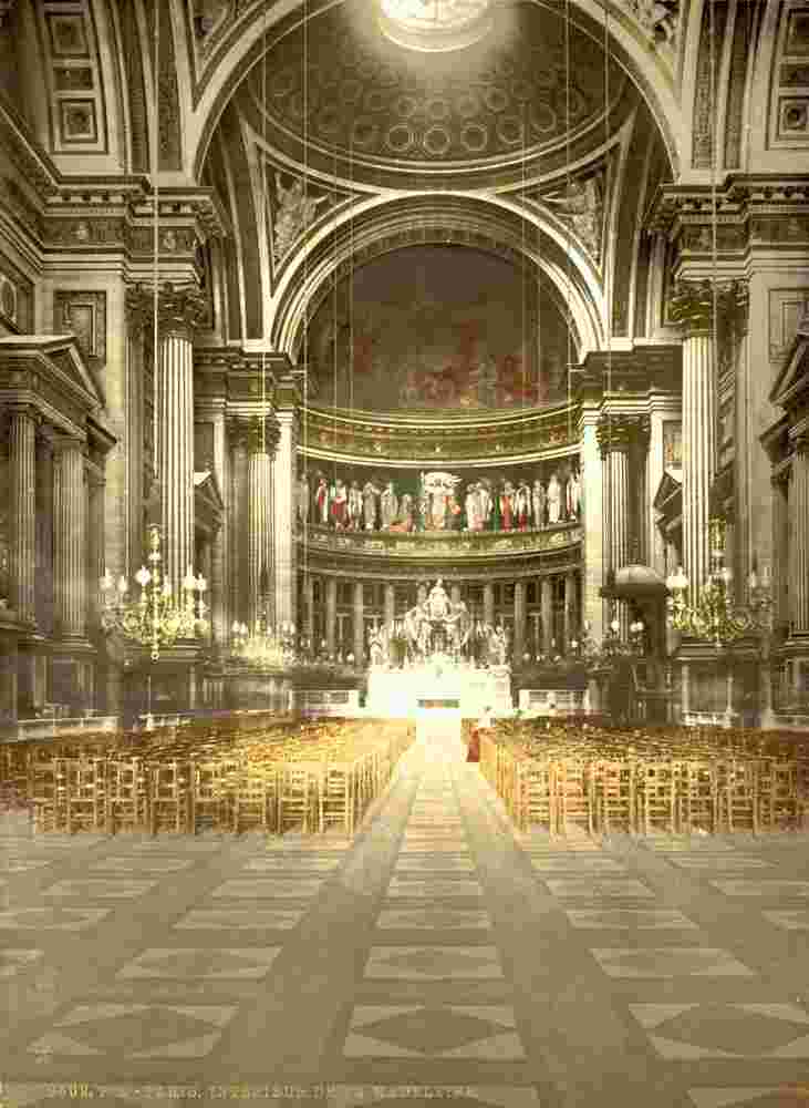 Paris. The Madeleine, interior, circa 1890
