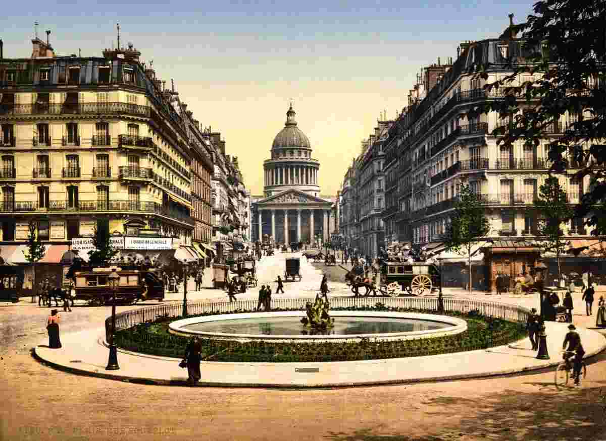 Paris. The Pantheon and the rue Soufflot, circa 1890