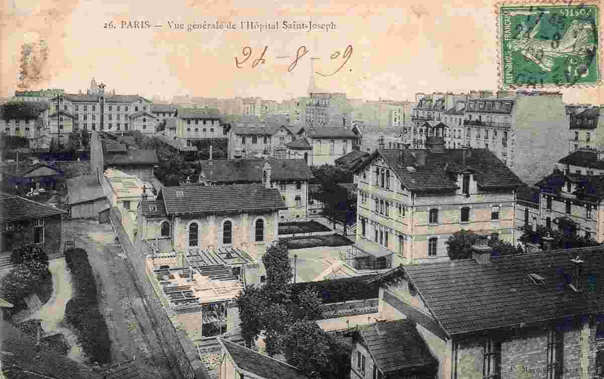 Paris. Vue générale de l'Hôpital Saint-Joseph, 1909