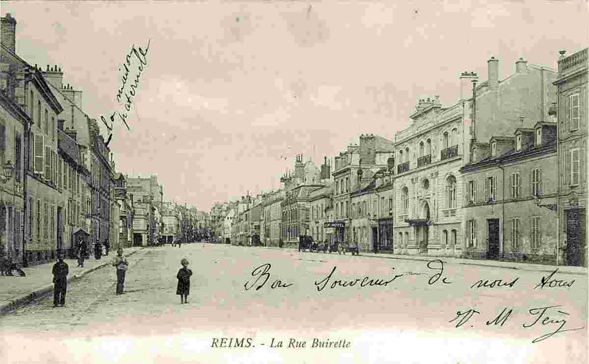 Reims. La Rue Buirette, 1904