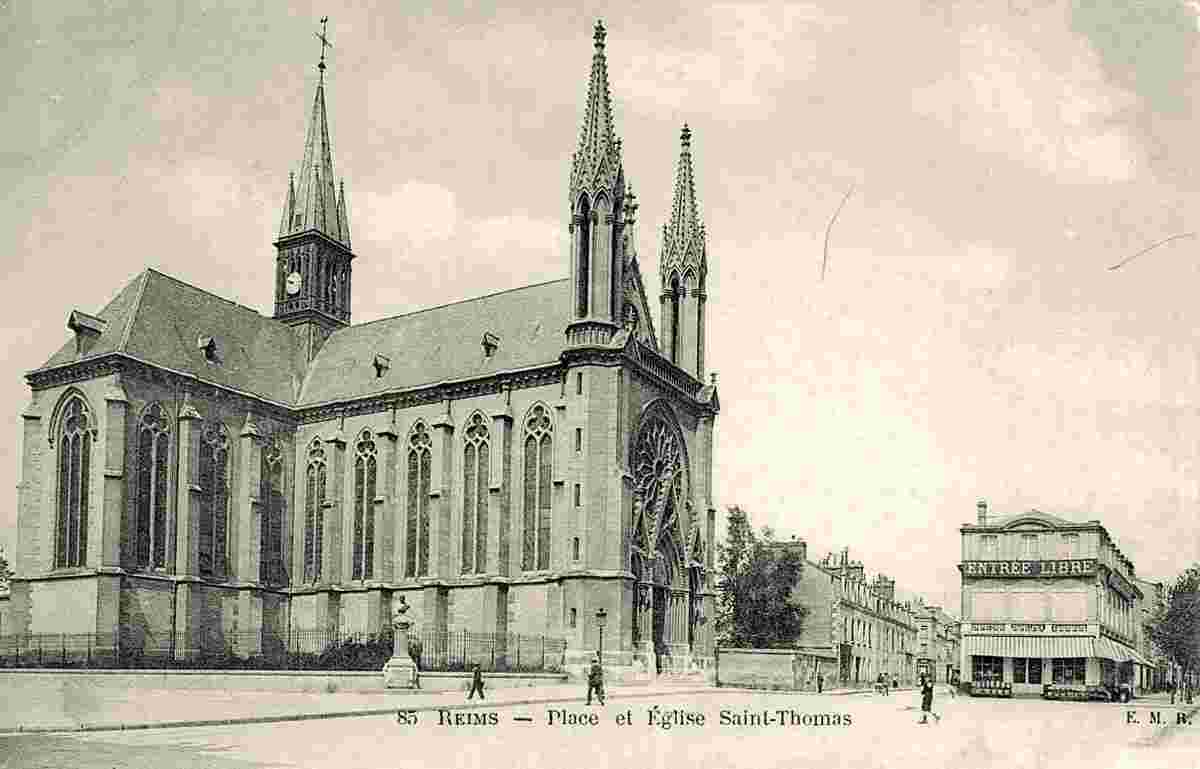 Reims. Place et Église Saint Thomas