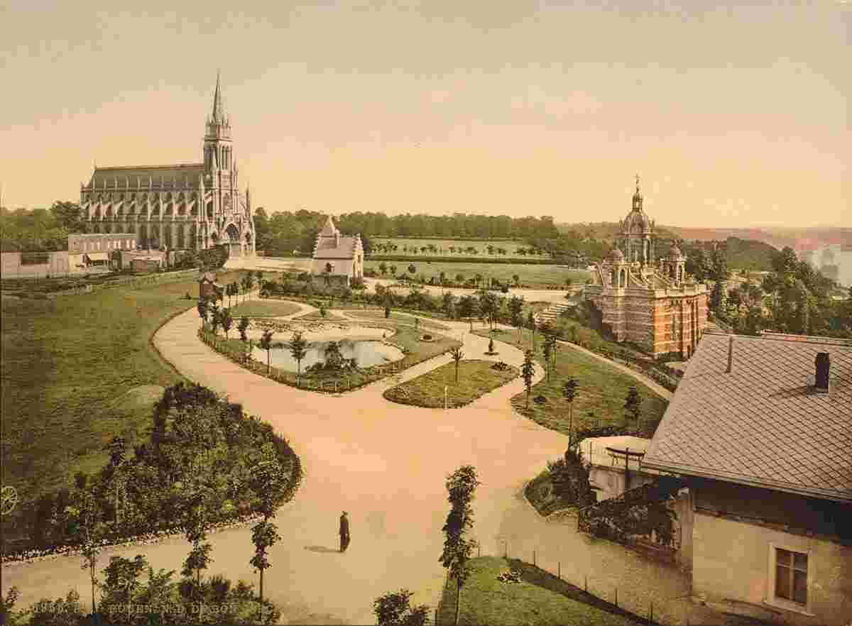 Rouen. Notre Dame de Bon Secours and Joan of Arc's monument, 1890