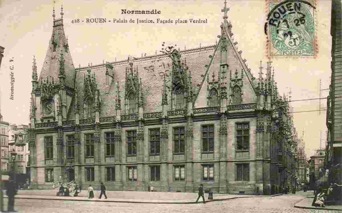 Rouen. Palais de Justice, façade place Verdrel