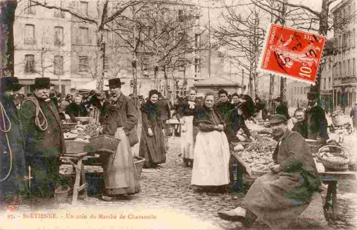 Saint-Étienne. Un coin du Marché de Chavanelle, 1907