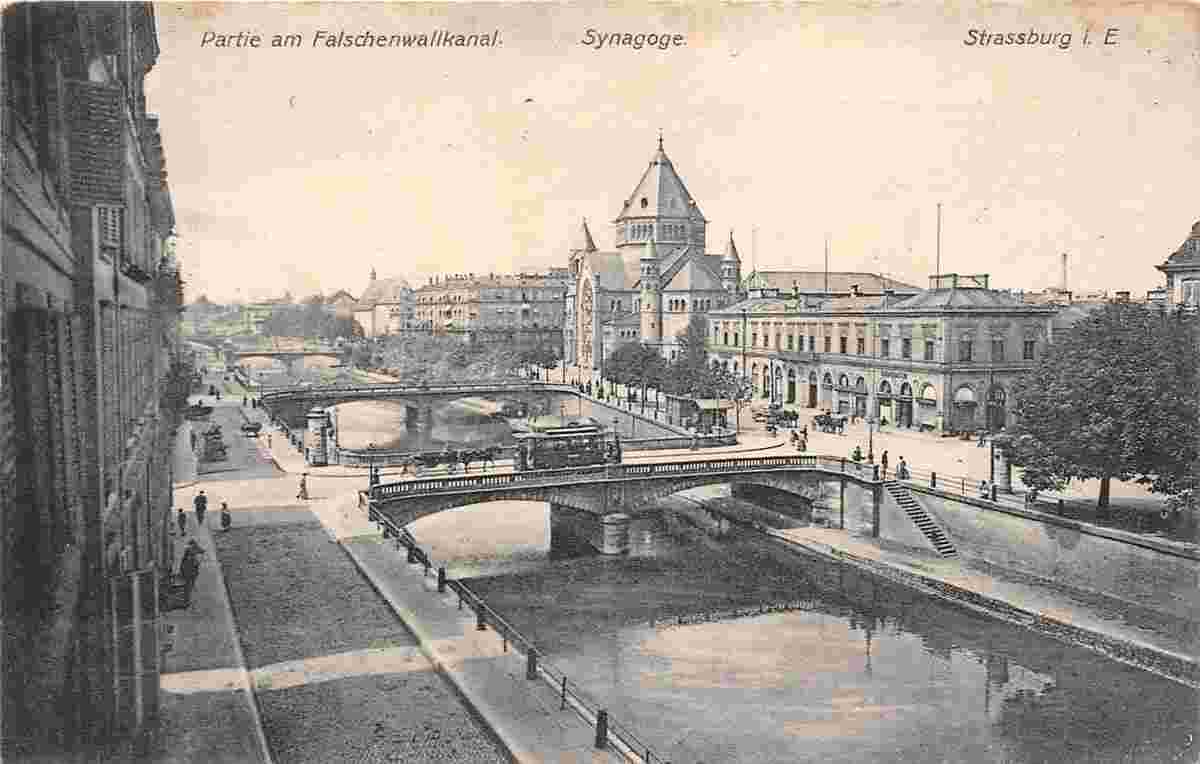 Strasbourg. Falschenwallkanal und Synagoge