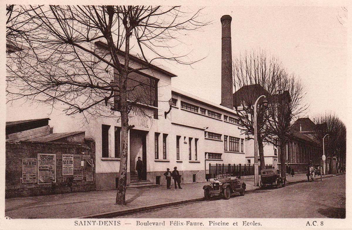 Saint-Denis. Boulevard Felix Faure, Piscine et Ecoles