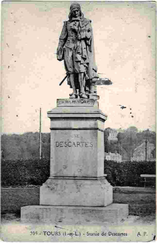 Tours. Statue de Descartes, 1920