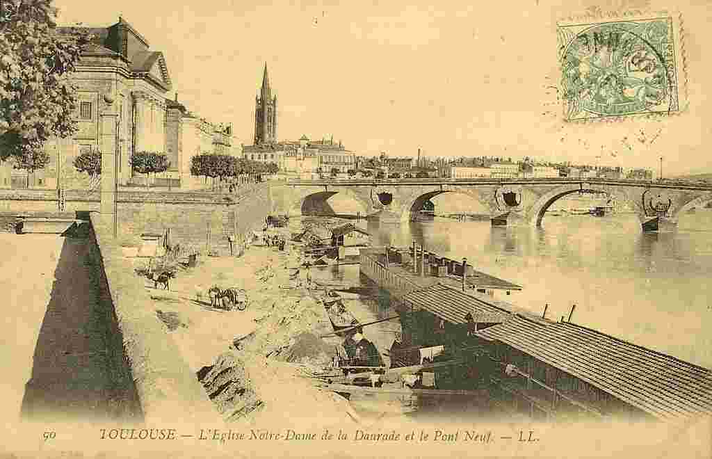 Toulouse. L'Église Notre-Dame de la Daurade et le Pont-Neuf