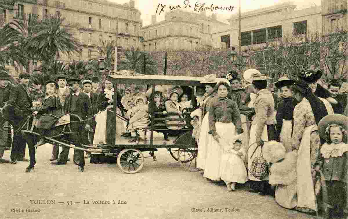 Toulon. La voiture à âne, 1904