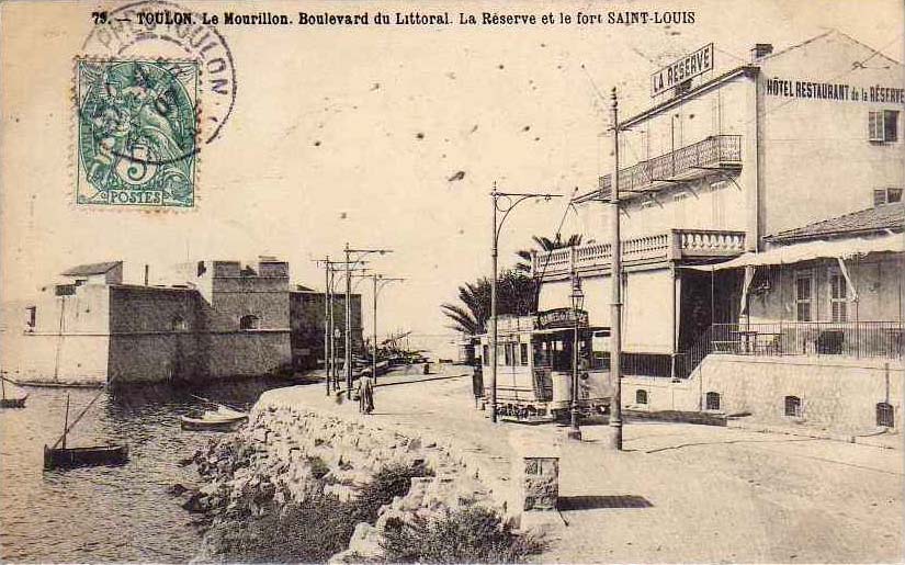 Toulon. Le Mourillon, Boulevard du Littoral, La Réserve et le Fort Saint Louis