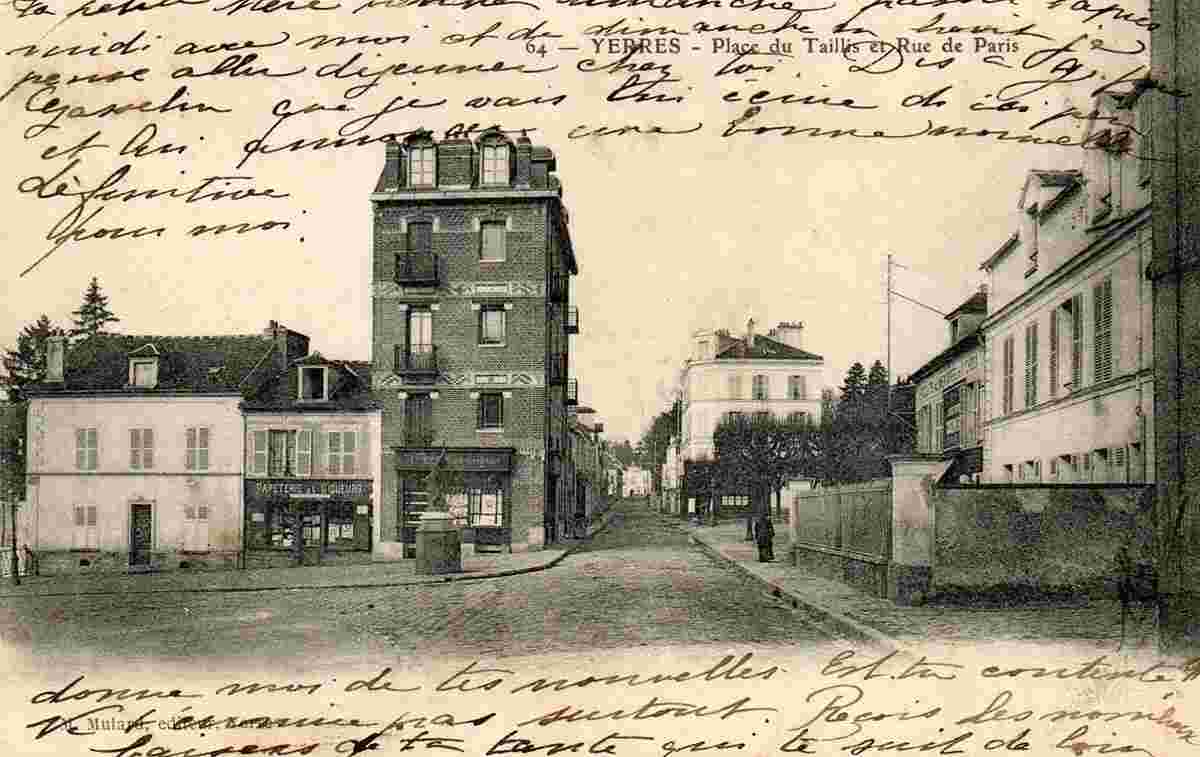 Yerres. Place du Taillis, Rue de Paris, 1906