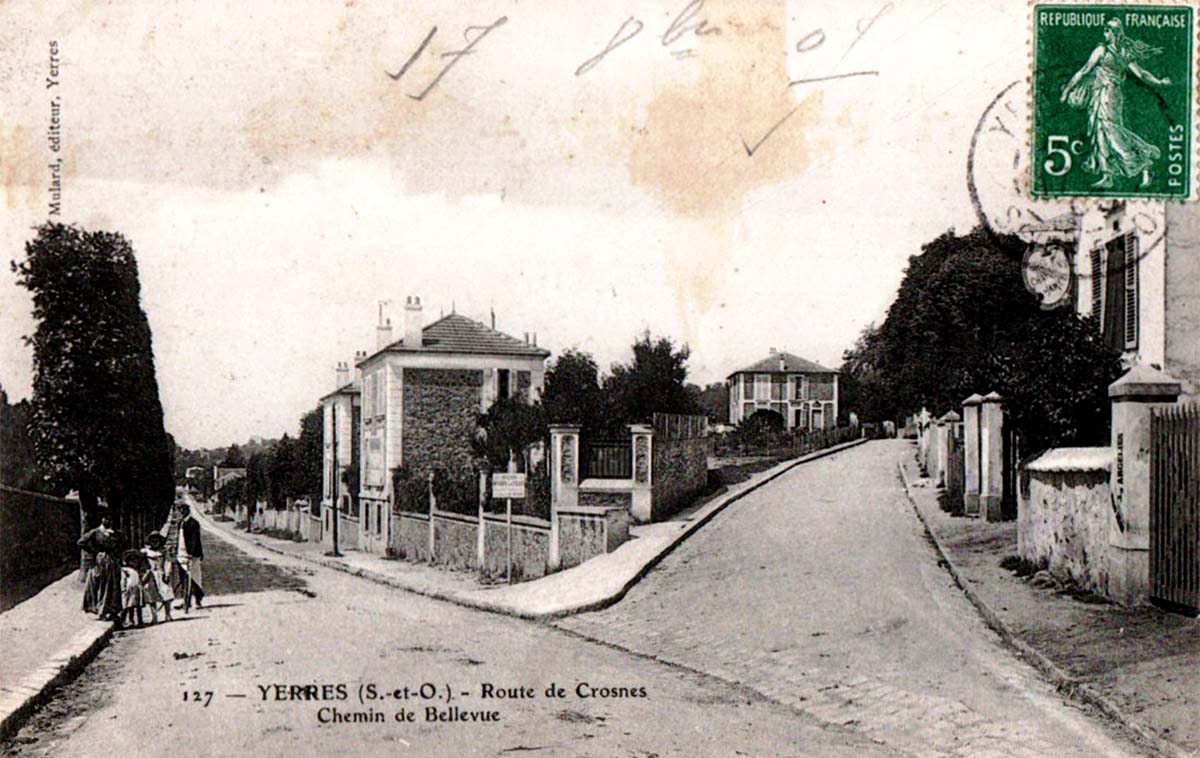 Yerres(Essonne). Route de Crosne et Chemin de Bellevue